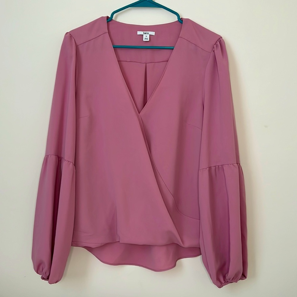 Bar III Pink Wrap Blouse